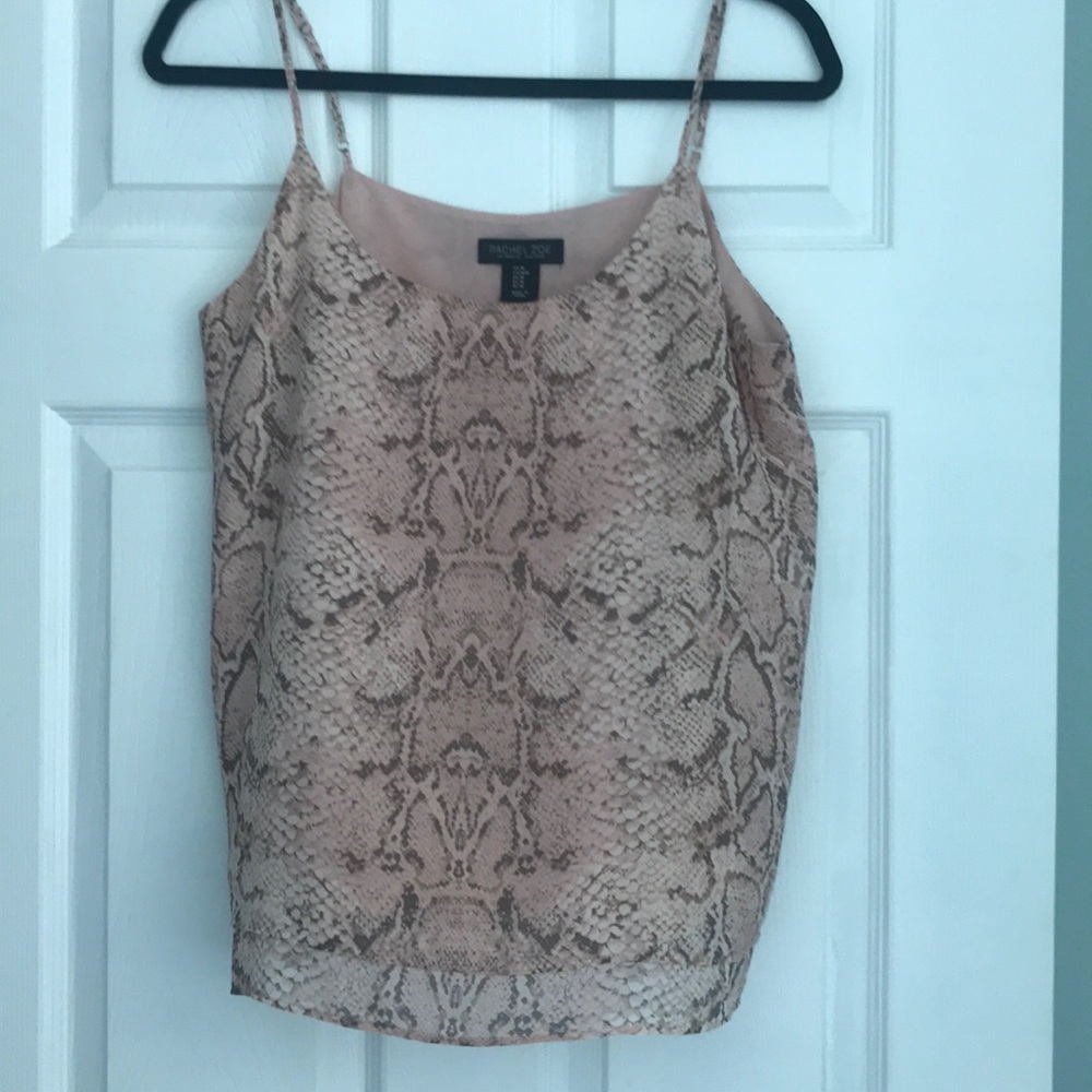 Rachel Zoe pale pink animal print tiered camisole